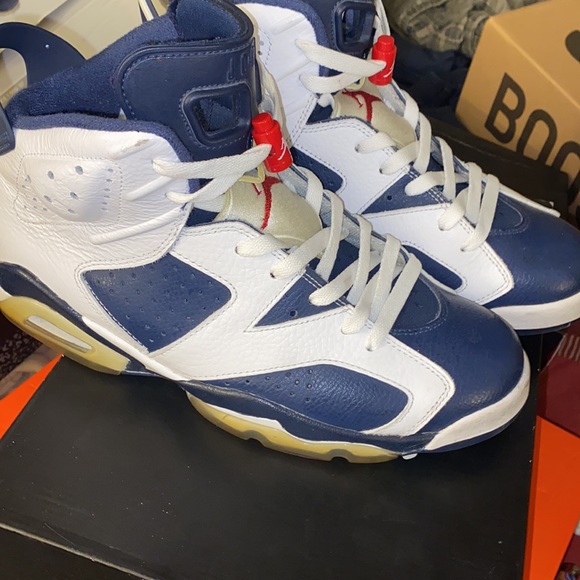 Air Jordan 6retro white/midnight navy blue/red sz9 - Picture 3 of 11